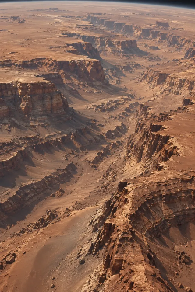 Martian Canyons from Orbit