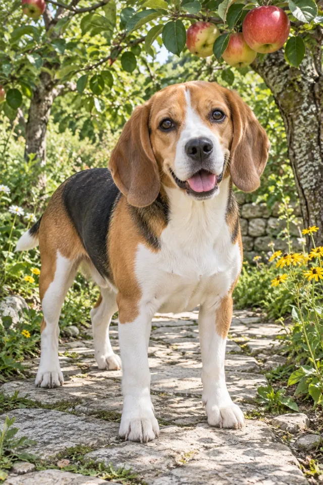 Beagle on the Orchard Path