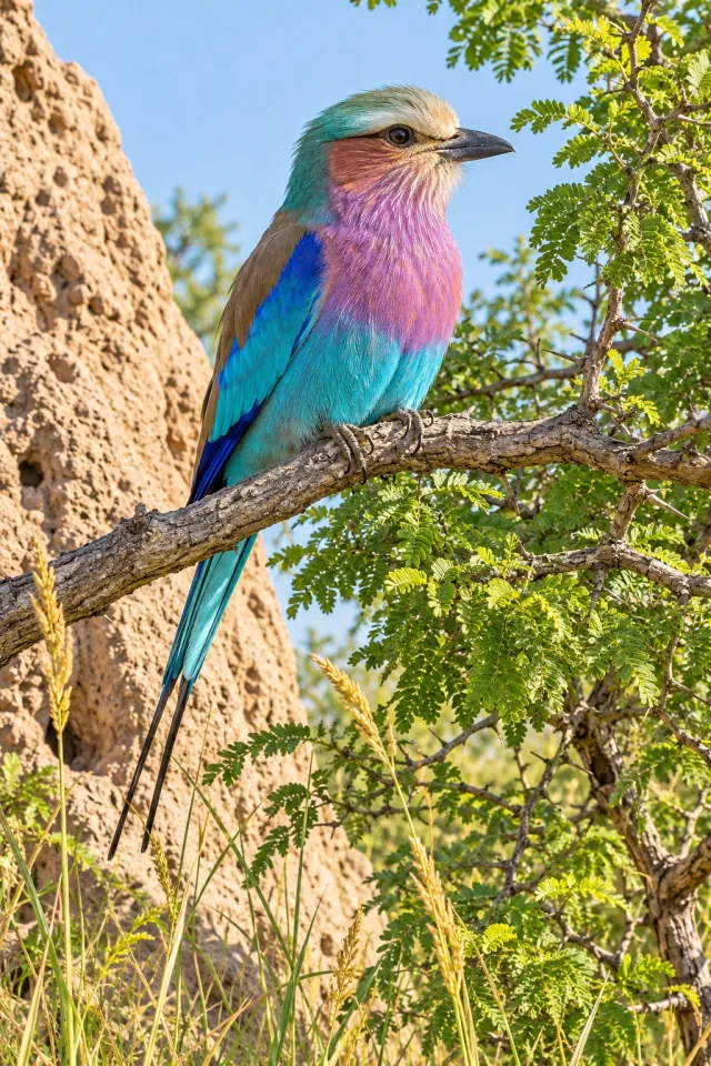 Lilac-Breasted Roller on Acacia