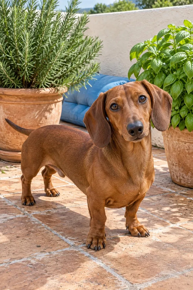 Dachshund on the Herb Terrace