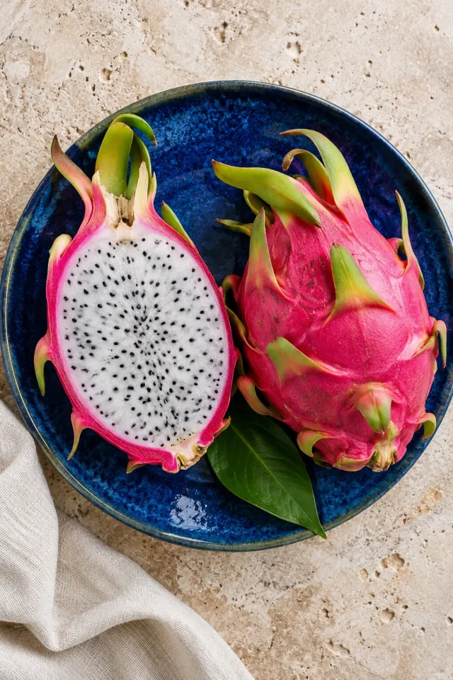 Dragon Fruit on Cobalt Ceramics
