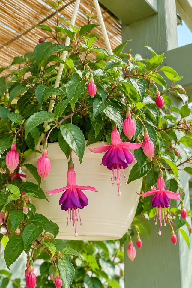 Fuchsias beneath a Reed Canopy