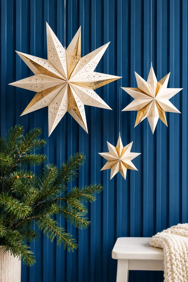 Folded Paper Christmas Stars