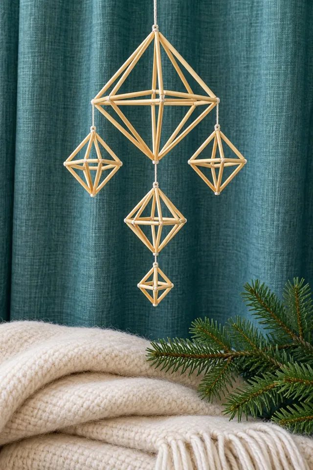 Straw Christmas Diamond Mobile