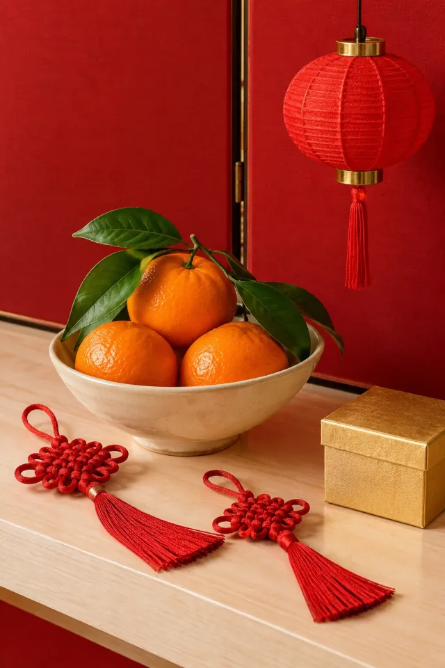 Mandarins and Red Knots for Lunar New Year