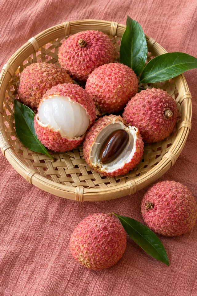 Lychees in a Bamboo Basket