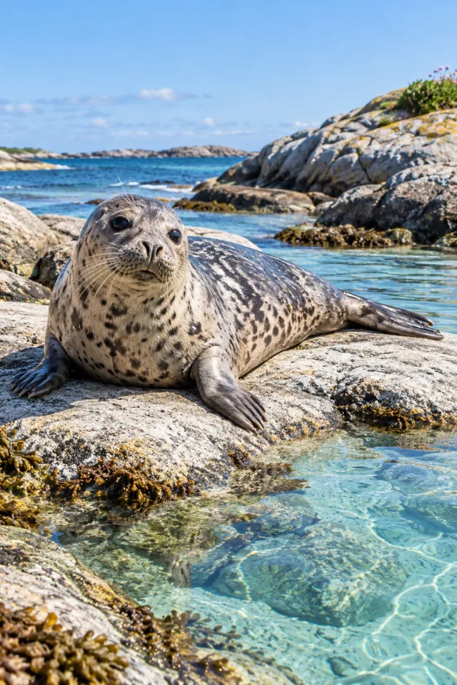 Harbor Seal Sunny Rocks