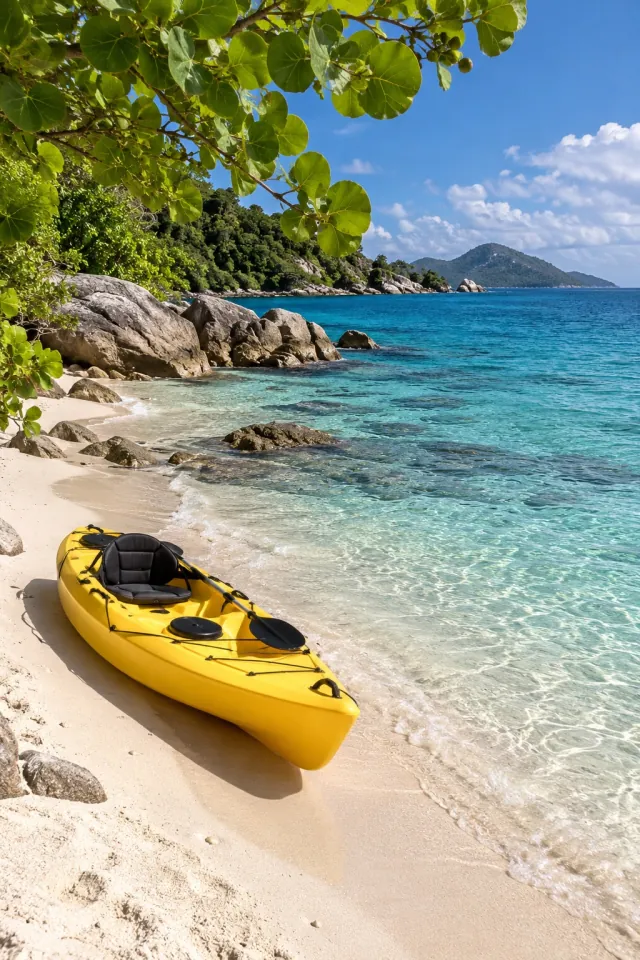 White Sand Yellow Kayak