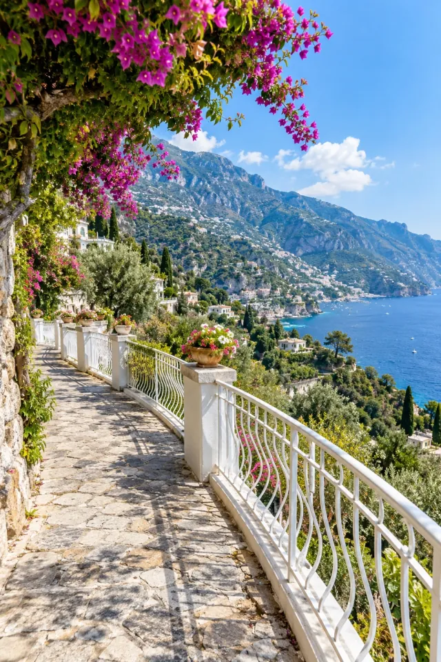 Flowered Hillside Walkway