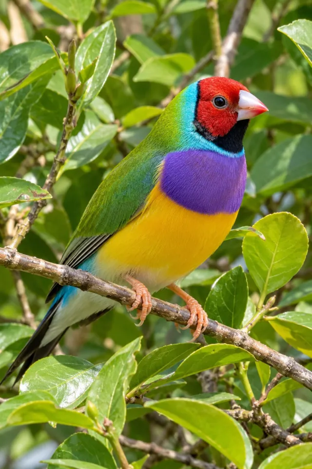 Gouldian Finch Leaf Perch