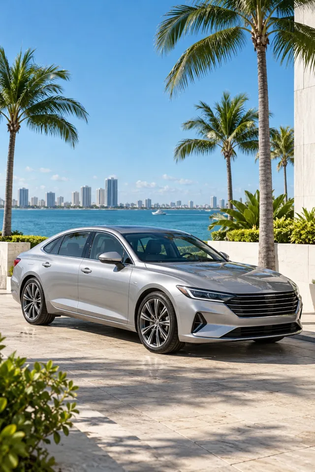 Silver Sedan Waterfront
