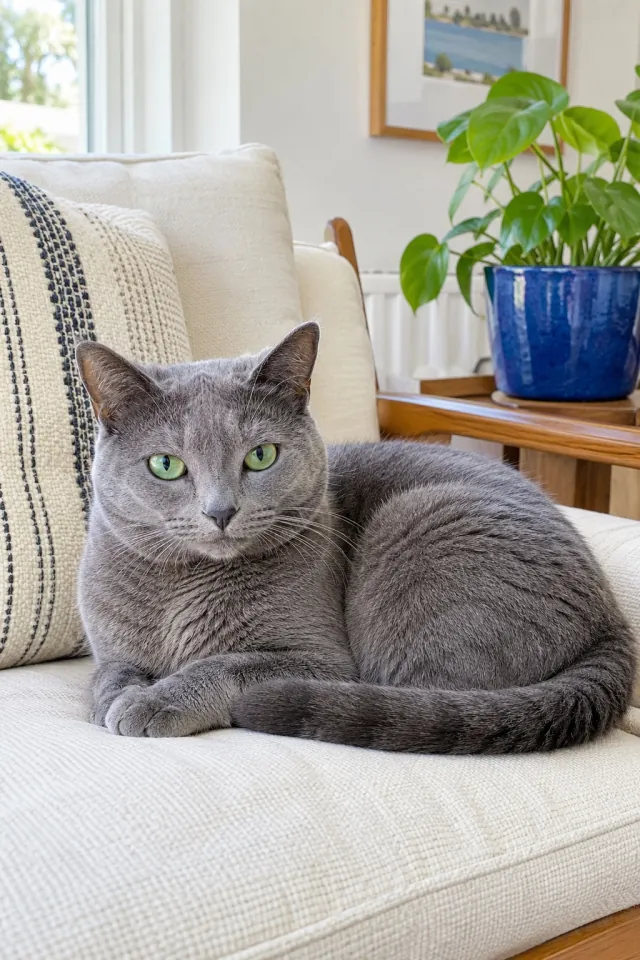 Russian Blue Cream Cushion
