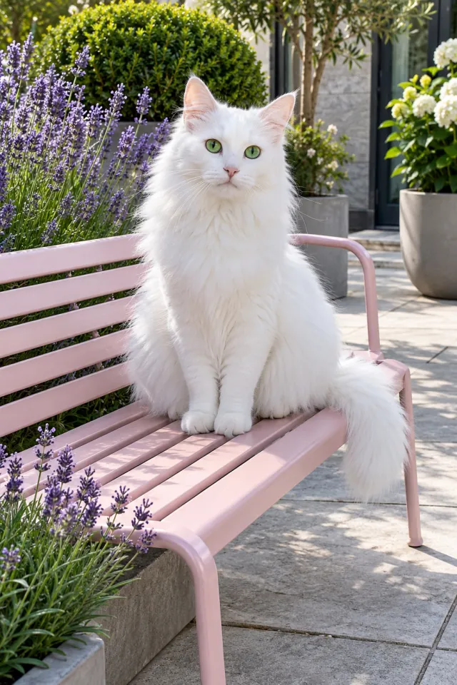 Turkish Angora Pink Bench