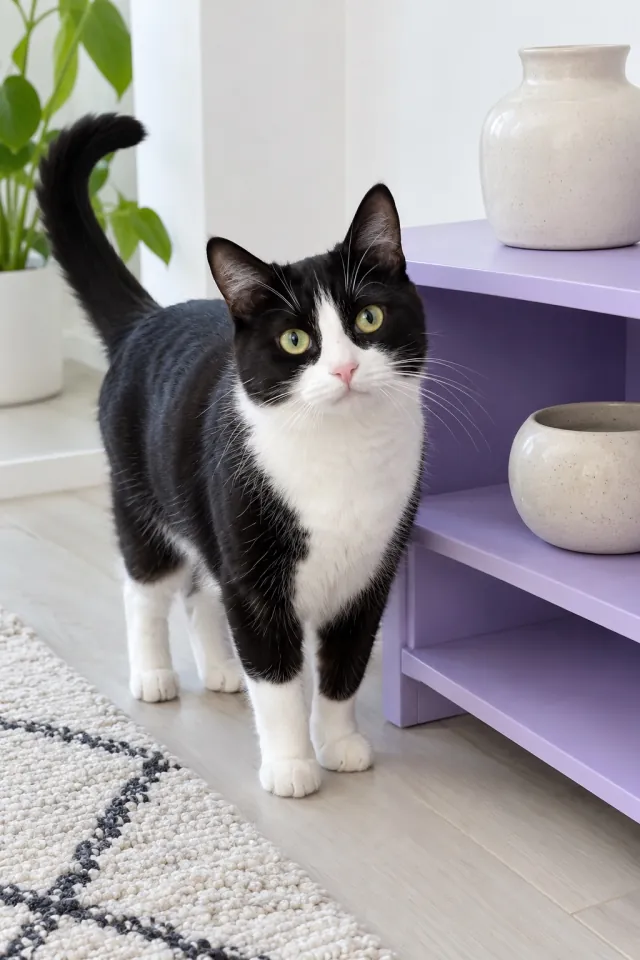 Tuxedo Cat Modern Shelf