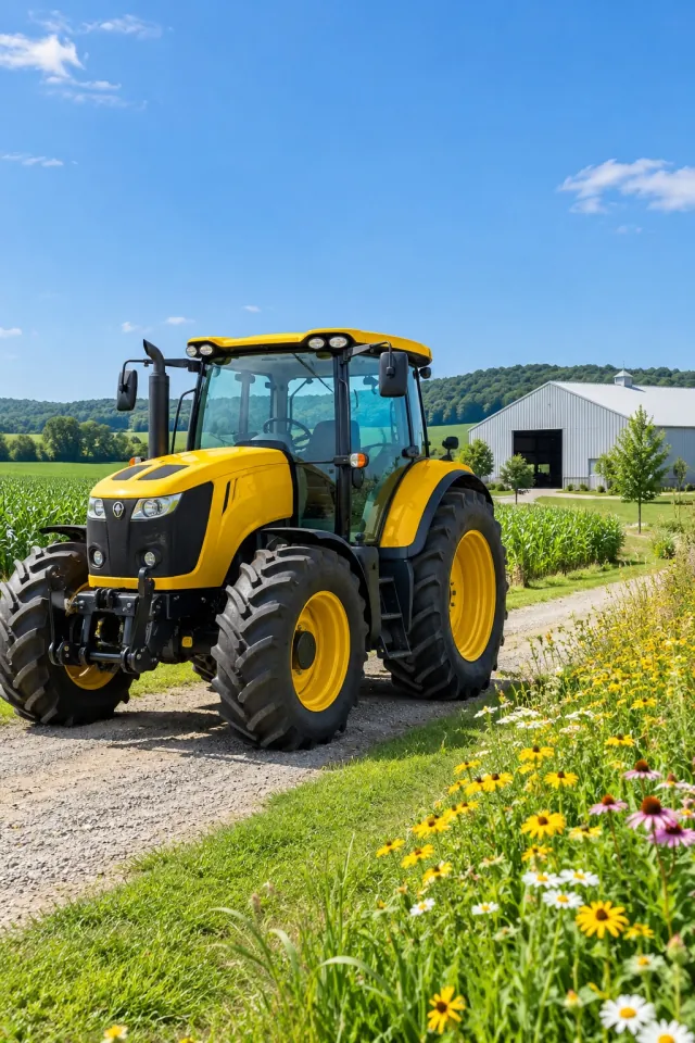 Yellow Current Tractor Field