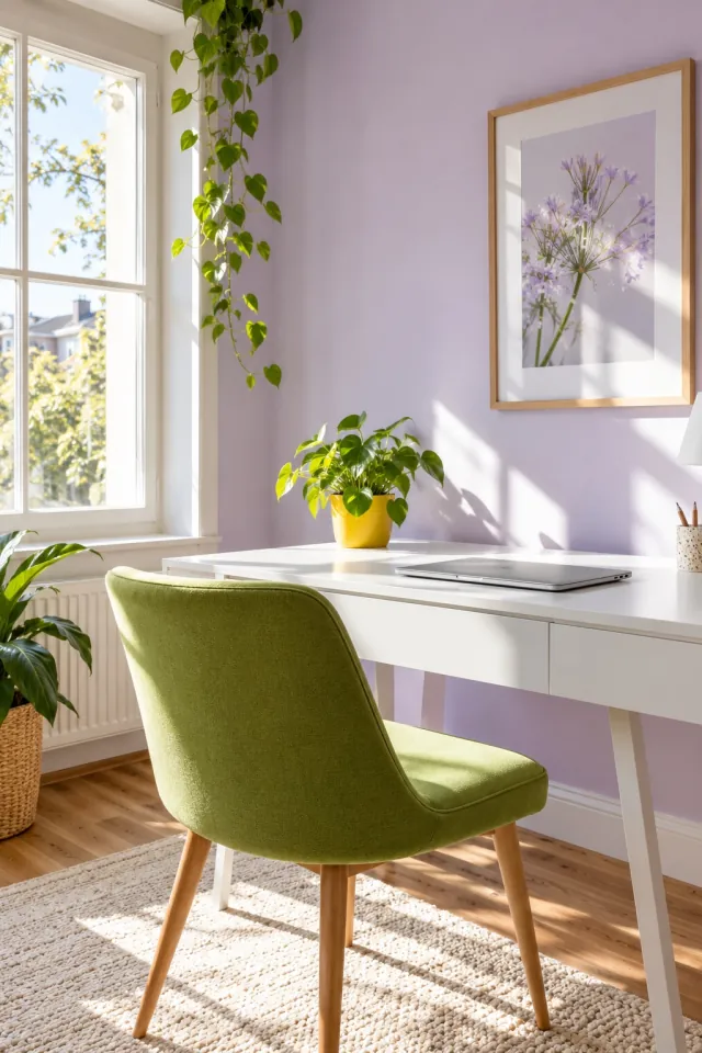 Cream Green Home Workspace