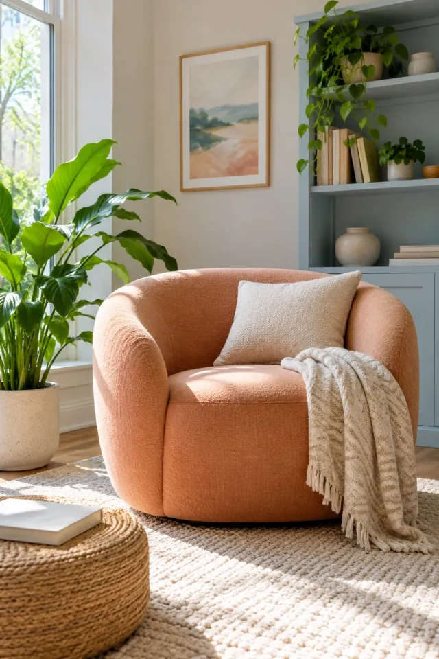 Peach Blue Reading Corner