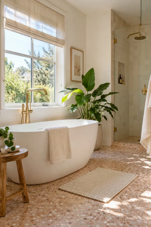 White Terrazzo Spa Bath