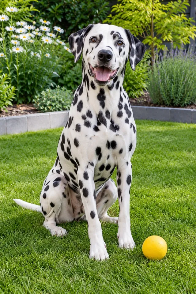 Dalmatian Yellow Ball Lawn