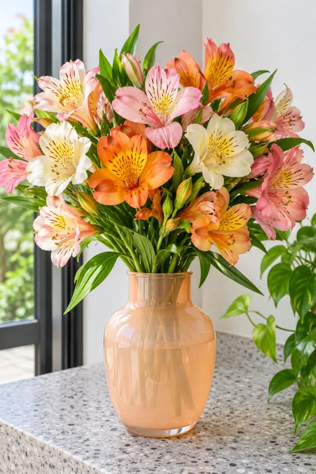 Alstroemeria Peach Glass