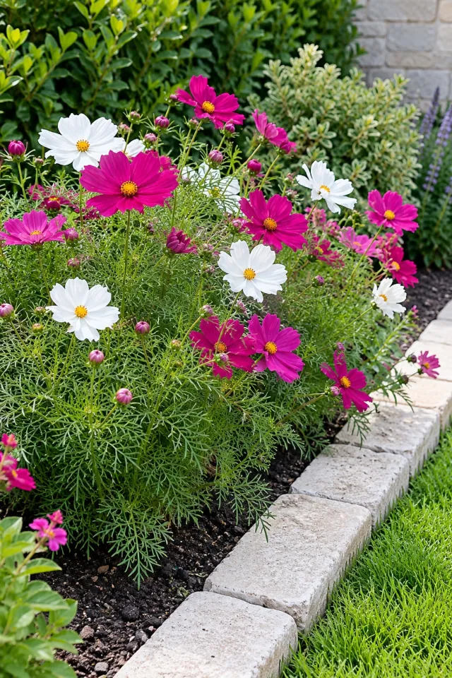Cosmos Sunlit Border