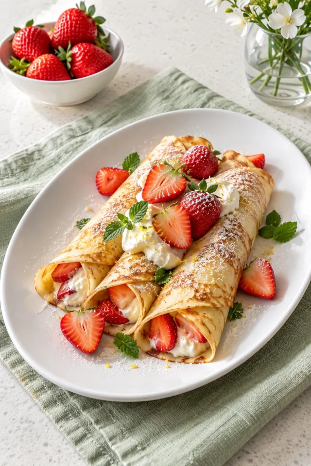 Strawberry Crepe Rolls
