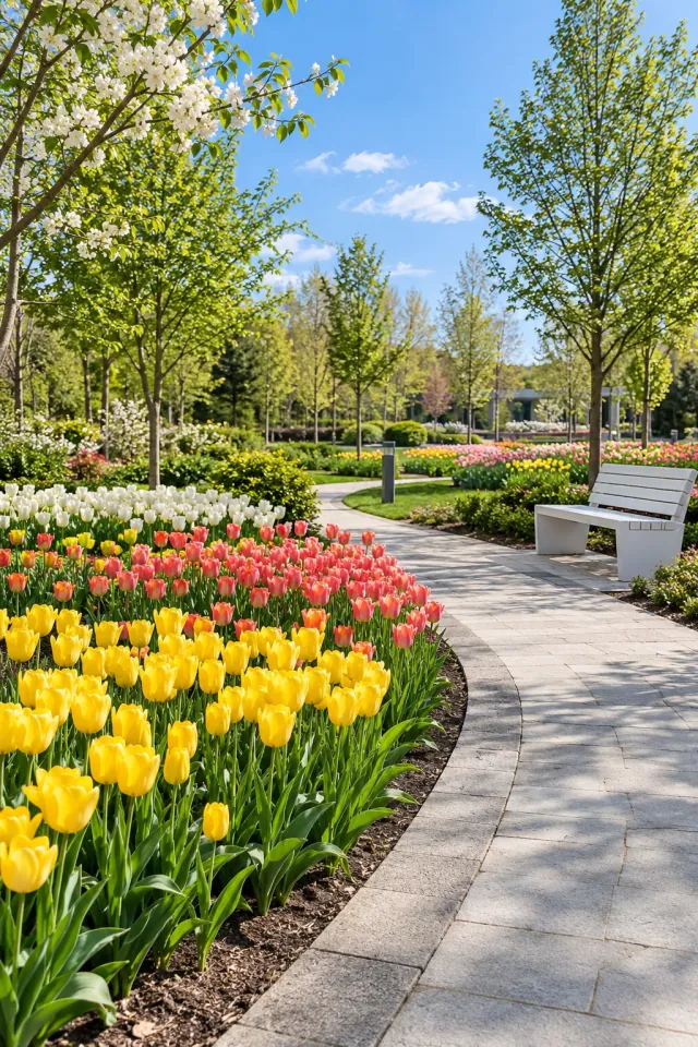 Spring Tulip Park Curve