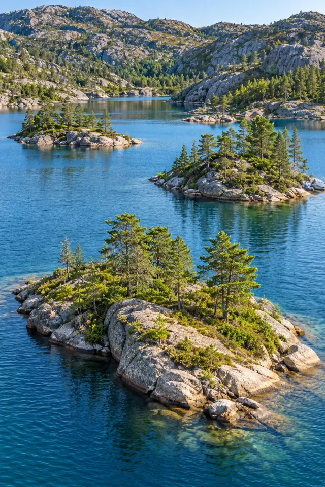 Granite Islets in a Northern Mountain Lake