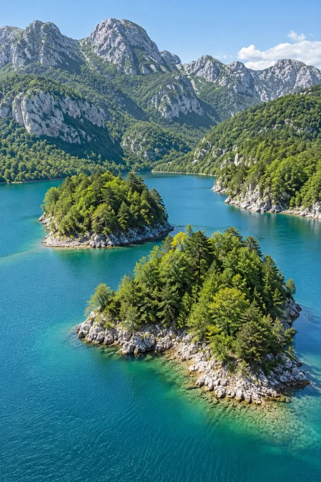 Forest Islets in a Mountain Lake