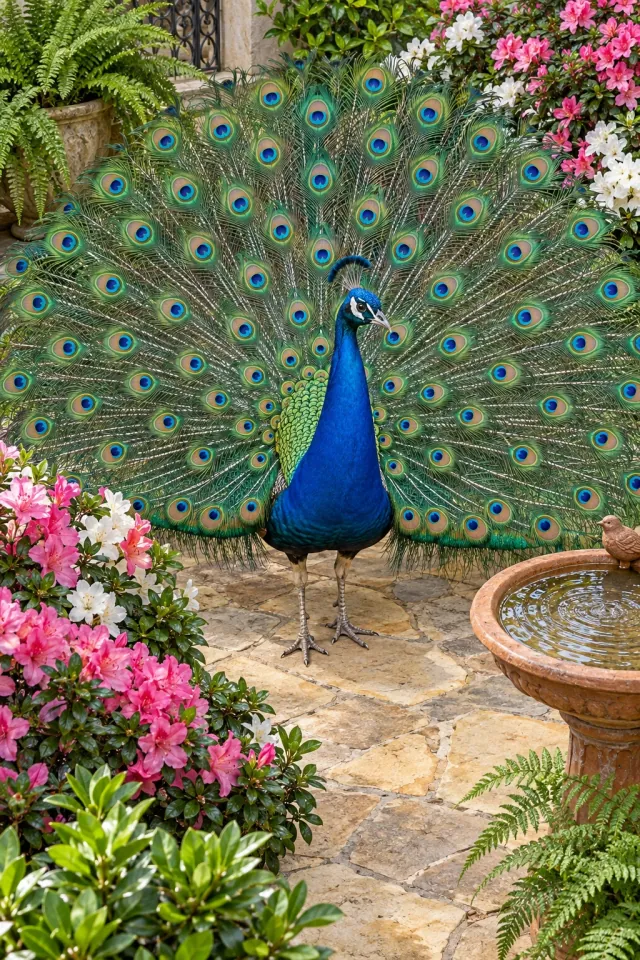 Peacock in the Flower Courtyard