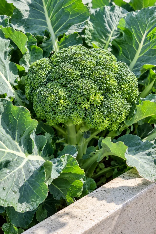 Broccoli among Fresh Leaves