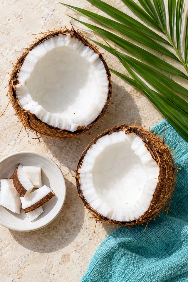 Coconut on Turquoise Linen