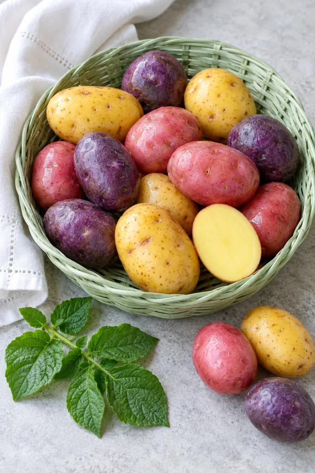 New Potatoes in a Light Basket