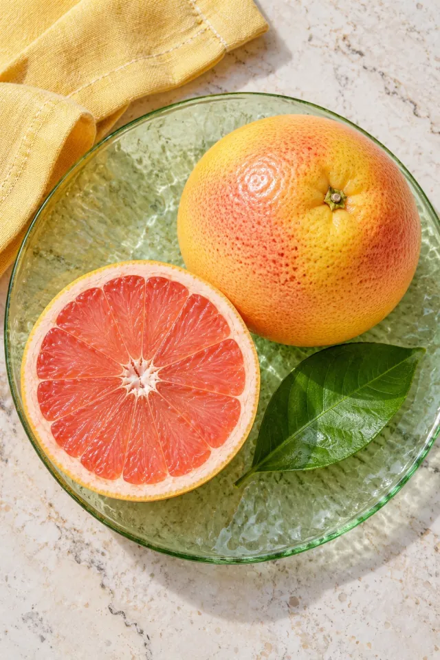 Pink Grapefruit on Glass
