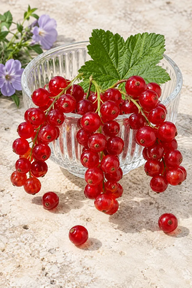 Red Currants in Clear Glass