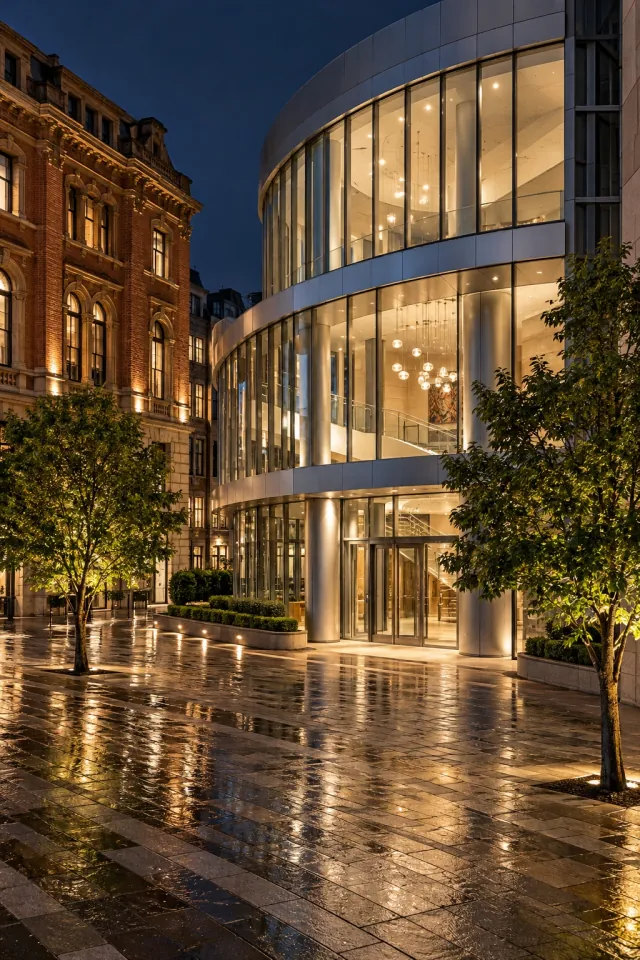 Contemporary Boulevard after Rain
