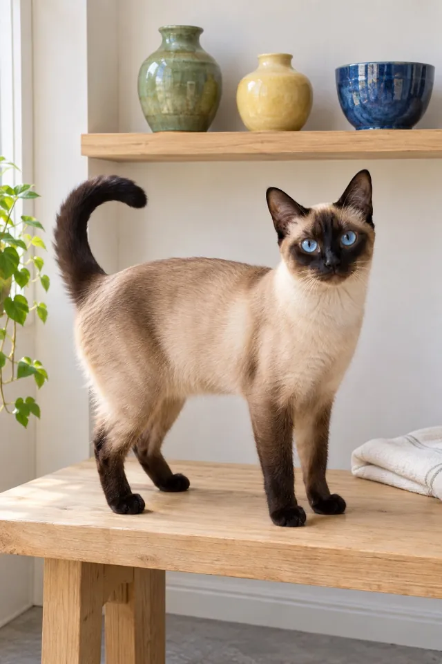 Siamese Cat and Ceramics