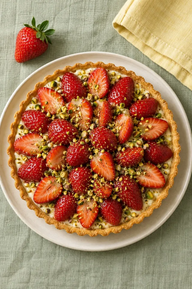 Strawberry Pistachio Tart
