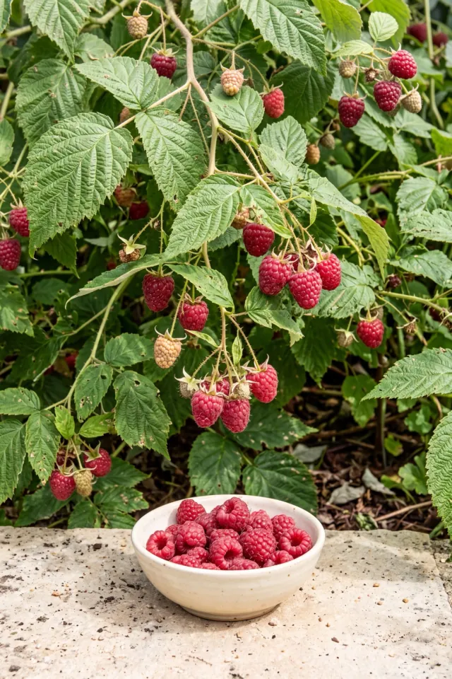 Sunlit Summer Raspberries