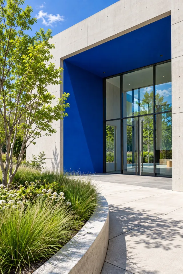 Cobalt Portal of a Modern Museum