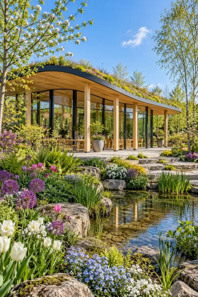Modern Pavilion with a Green Roof