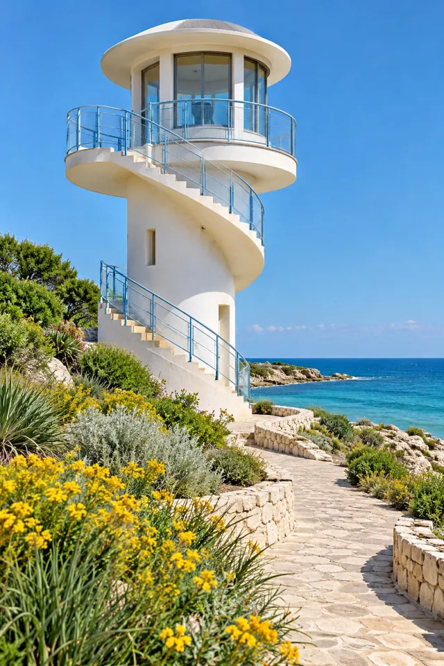 White Coastal Viewing Tower