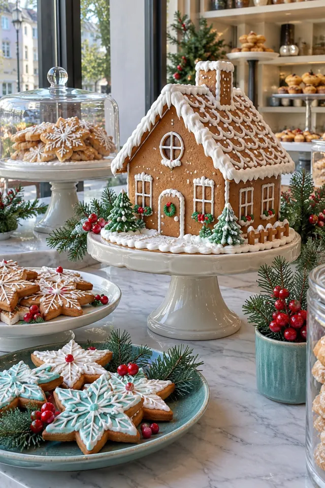 Festive Gingerbread Window