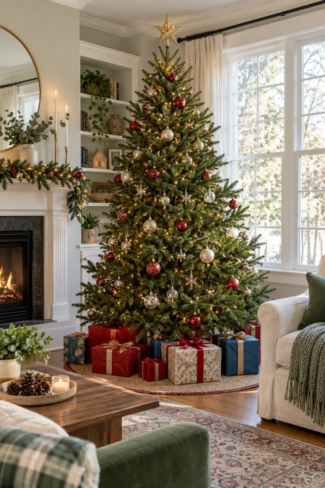 Christmas Tree in a Sunlit Room