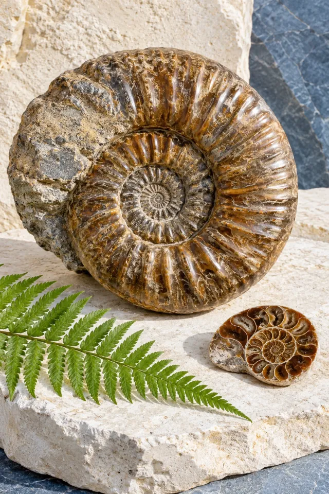 Ammonite in a Modern Nature Collection