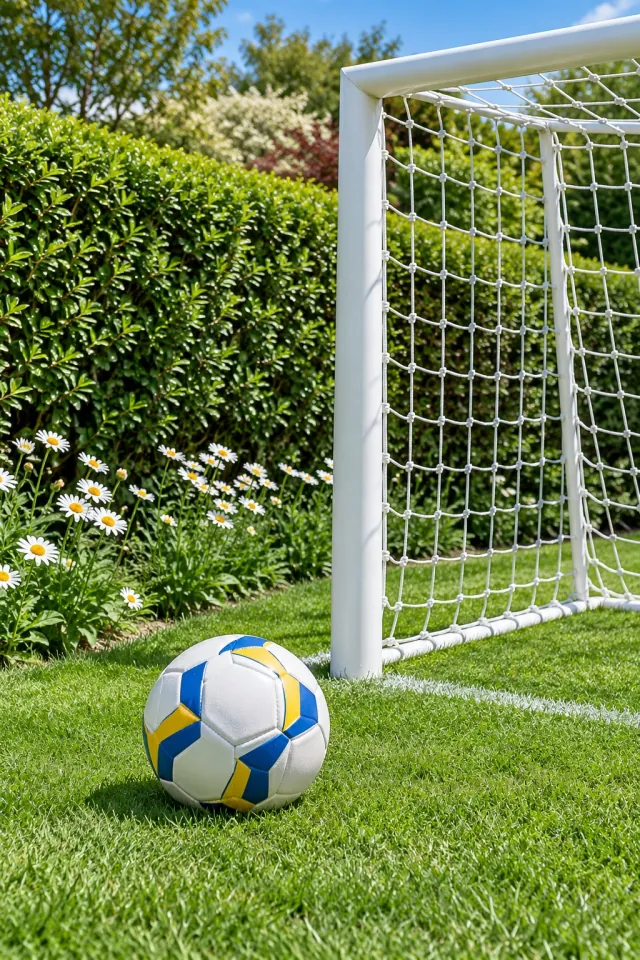 Football on a Fresh Green Pitch