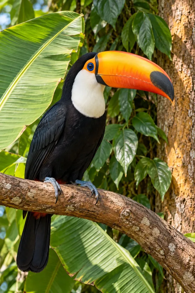 Toucan among Banana Leaves