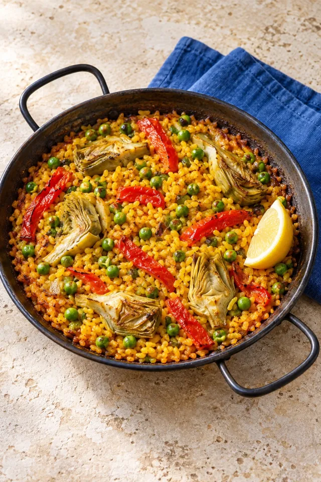 Vegetable Paella in Sunlight
