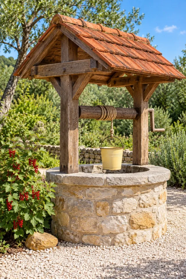 Village Well with a Red Roof