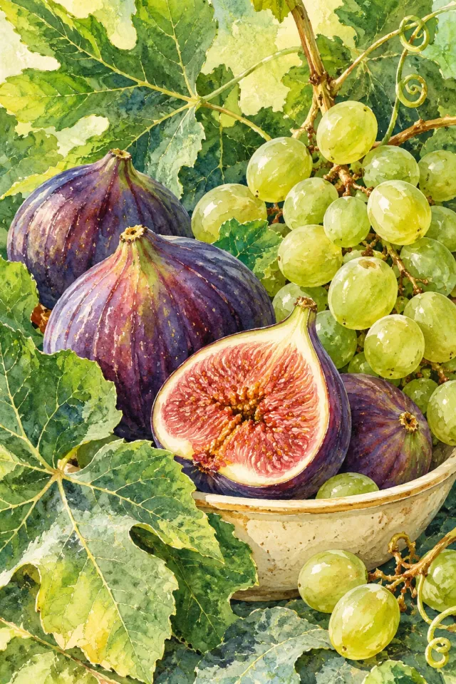 Figs and Grapes at Harvest